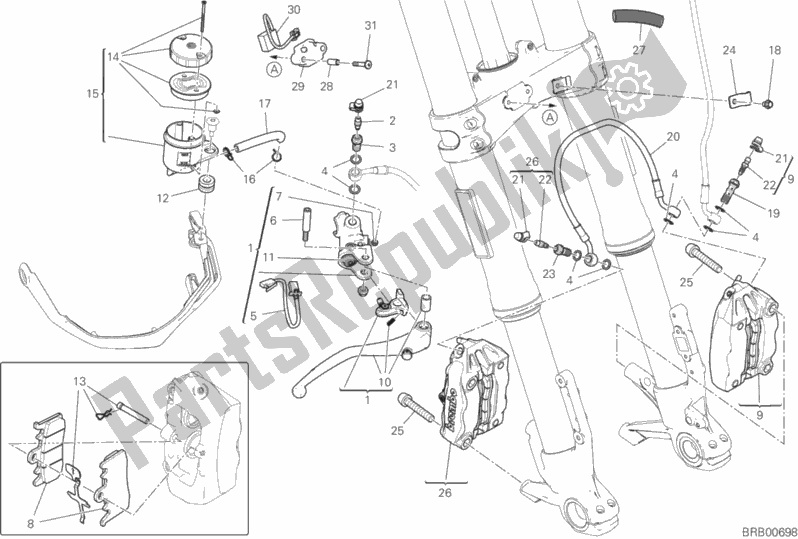 Toutes les pièces pour le Système De Freinage Avant du Ducati Multistrada 950 S SW 2020